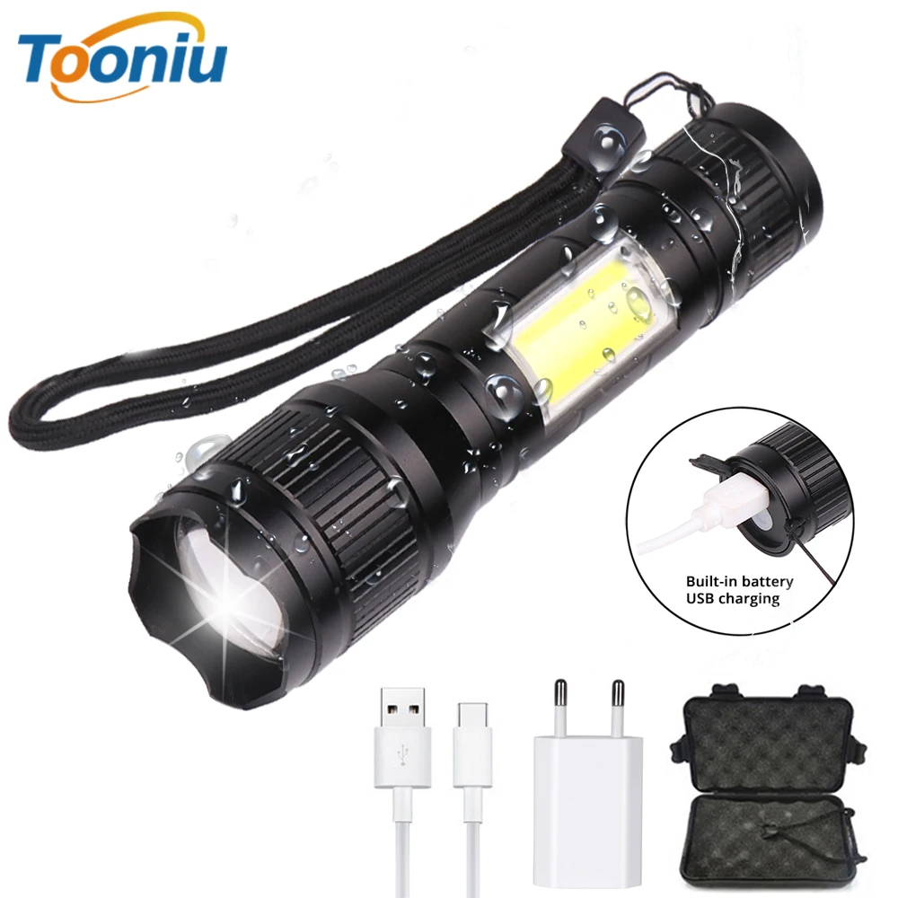 T6 LED Flashlight Zoomable USB Rechargeable Lamp Outdoor 3 Modes Torch~ 