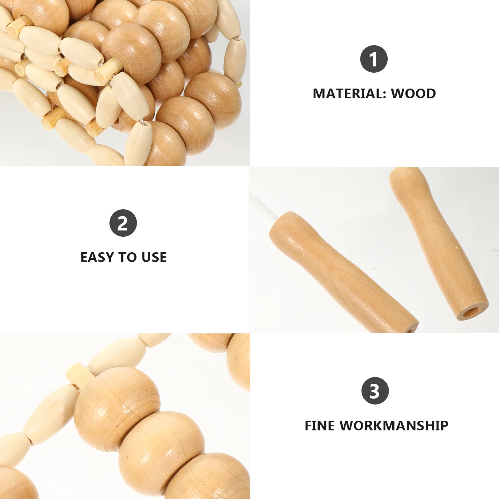 Wood Therapy Massager Massage Roller Handmade Massage Roller Rope Wooden Massager Tool For Body Muscle Pain Relief