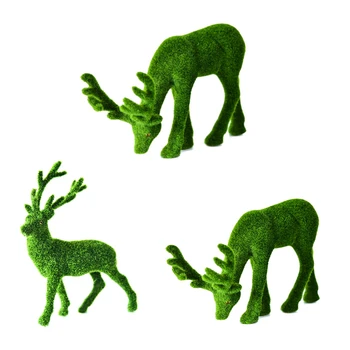 

Artificial Plant Simulation Animal Moss Green Plant False Moss Stag Deer Garden Interior Decoration Fake Plant Potted