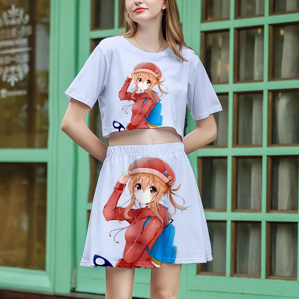 2019 Himouto! Umaru chan короткая юбка костюм хит продаж 2 футболки с коротким рукавом и два