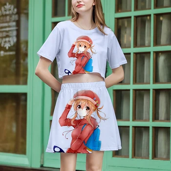 

2019 Himouto! Umaru-chan Short skirt suit Hot 2 Short Sleeve T-shirt and suit Two Piece High Quality Casual New set summer