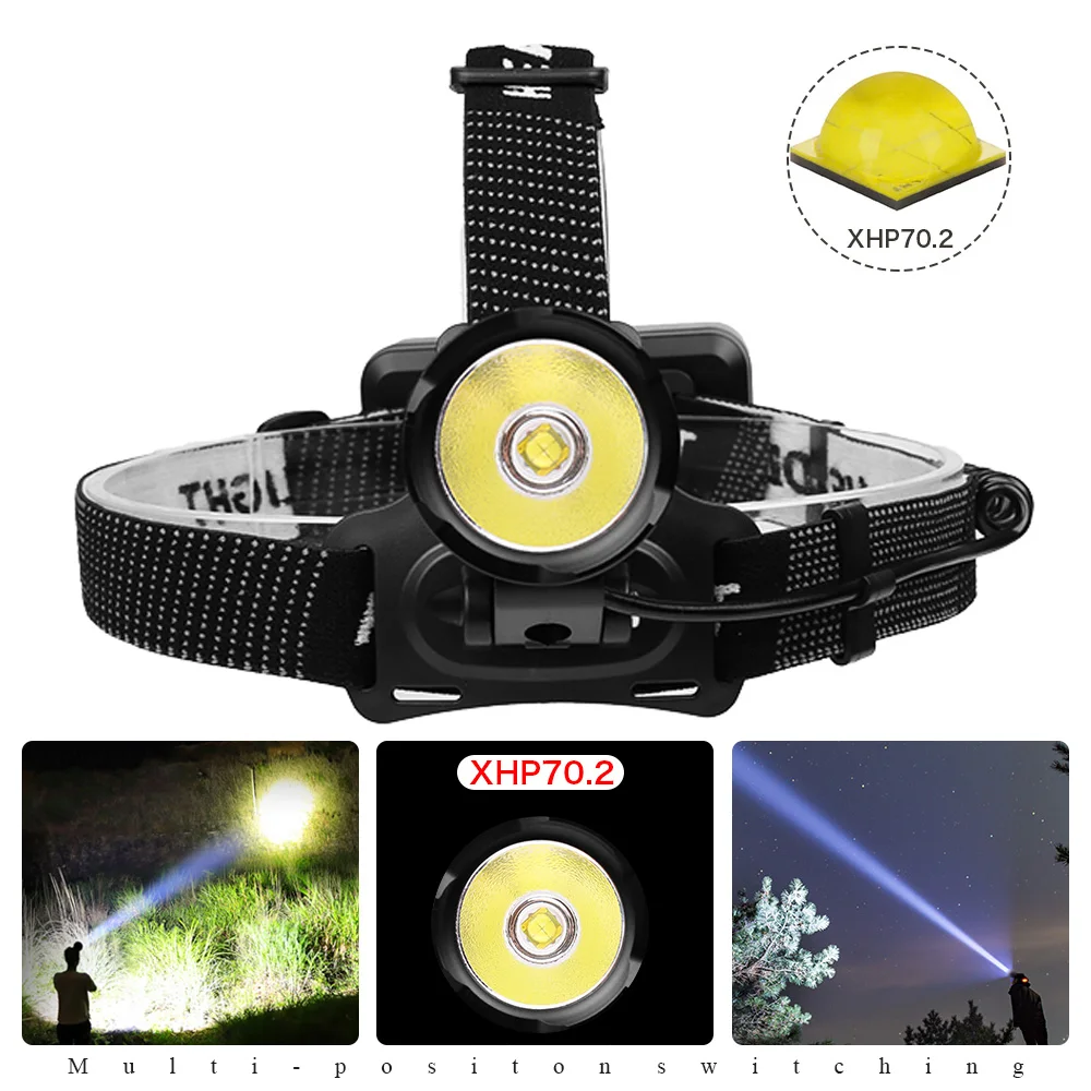 

XLamp XHP70.2 Head lamp led recharg torch led headlamp waterproof light head headlight flashlight USB hunting 18650 mobile power