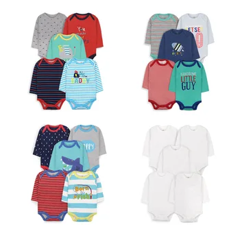 

Boys and Girls Spring and Autumn New Pattern Pure Cotton Long Sleeves Ha Yi Cover Up One-piece Garment Climb Up 5PCS Wholesale