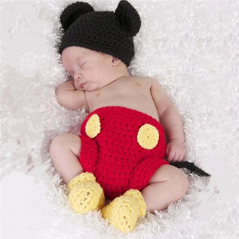 Description Picture 3 of item3Pcs/set Newborn Baby Girls Boys Crochet Knit Costume Photography Prop Outfits