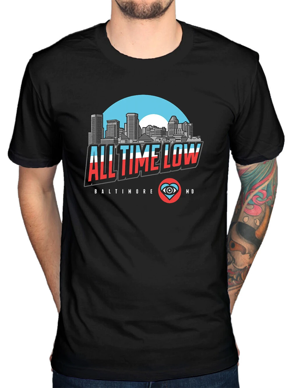 Футболка с надписью All Time Low Baltimore и Holding It Down glamor kils Don't Panic | Мужская одежда