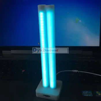 

dykb Dual 32-bit voice control music rhythm level flashing Spectrum display Audio level indicator 64 led color for MP3 Amplifie