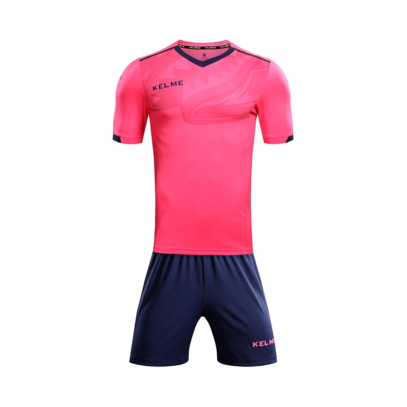 KELME Детская футбольная майка индивидуальная Футбольная форма костюм Акула тренировочная командная форма KCC160027 - Цвет: Rose Red