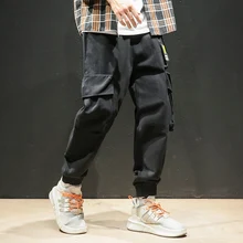 Прямые поставки, мужские однотонные шаровары с карманами,, Мужская Уличная одежда, повседневные брюки-карго, мужские спортивные штаны, негабаритные комбинезоны, брюки