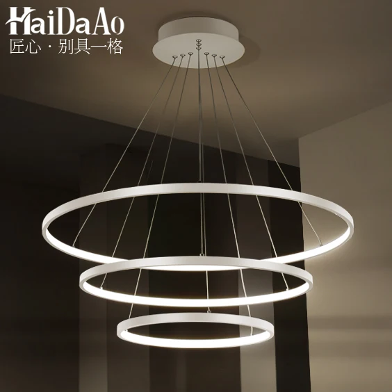 

Simple Modern Led Aluminum Circle Pendatn Light Restaurant Living Room Bedroom Lamp Lighting Bed Ing luminaire