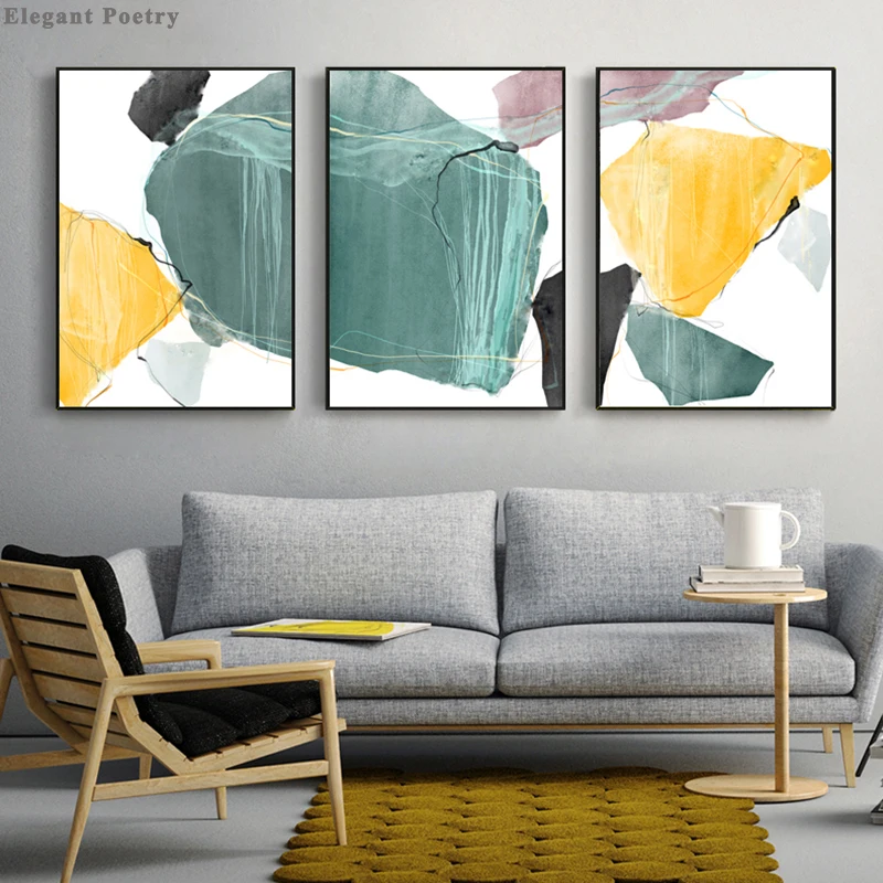 

Irregular Geometry Color Block Abstract Picture Canvas Poster Wall Art Print Nordic Painting Modern Home Living Room Decoration