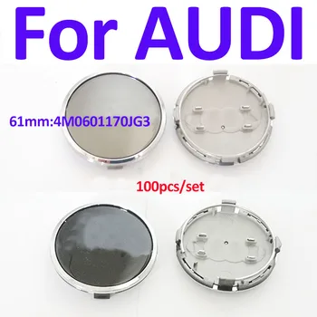 

ABS 61MM 6.1CM 4M0601170JG3 Auto Wheel Rim Center Cap Car Emblem With Ring for A1 A2 A3 A4 A5 A6 A7 A8 Q1 Q3 Q5 100pcs