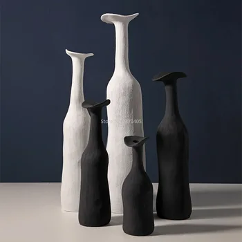 

NORDIC ART BLACK AND WHITE PLAIN EMBRYO CERAMIC VASE DECORATION MODERN SIMPLE MODEL ROOM TV CABINET HOME LIVING ROOM DECORATION
