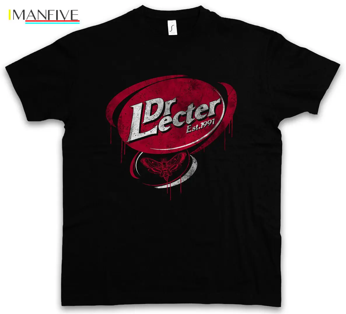 

DR. LECTER T-SHIRT Hannibal Fun Shirt Pepper Drink Red Logo Dragon Movie Cool Casual pride t shirt men Unisex New Fashion