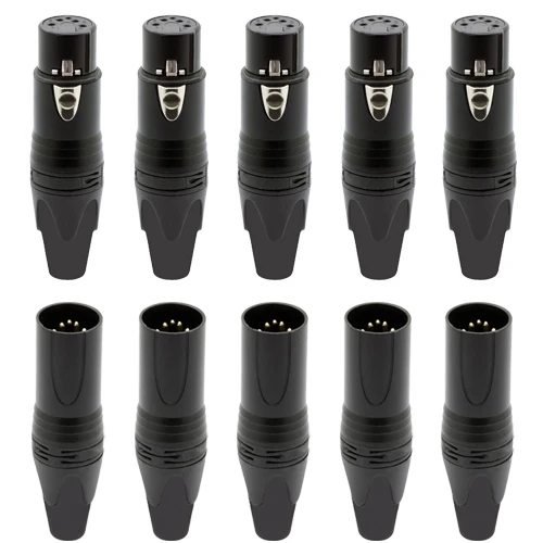 10 pcs lote 5 pinos xlr conector 01
