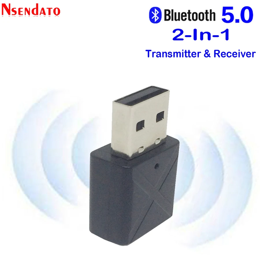 Беспроводной Bluetooth 5,0 аудио приемник передатчик Мини USB 3,5 мм 2 в 1 стерео Bluetooth адаптер для ТВ компьютера автомобиля AUX