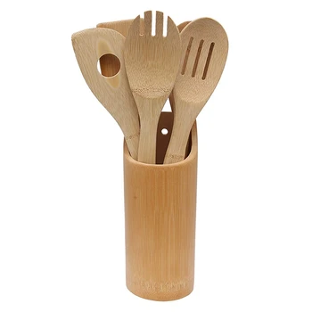 

Kitchen Cooking Utensils Set, 6 Pieces of Kitchen Cooking Tools with Bamboo Wooden Spoon and Non-Stick Pan and Wok