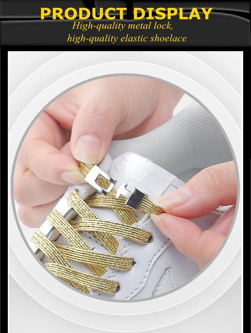 New Elastic Shoe Laces Fashion Metal Cross lock No Tie Shoelaces Suitable for all kinds of shoes child Adult flat Lazy Lace New Elastic Shoe Laces Fashion Metal Cross lock No Tie Shoelaces Suitable for all kinds of shoes child Adult flat Lazy Lace