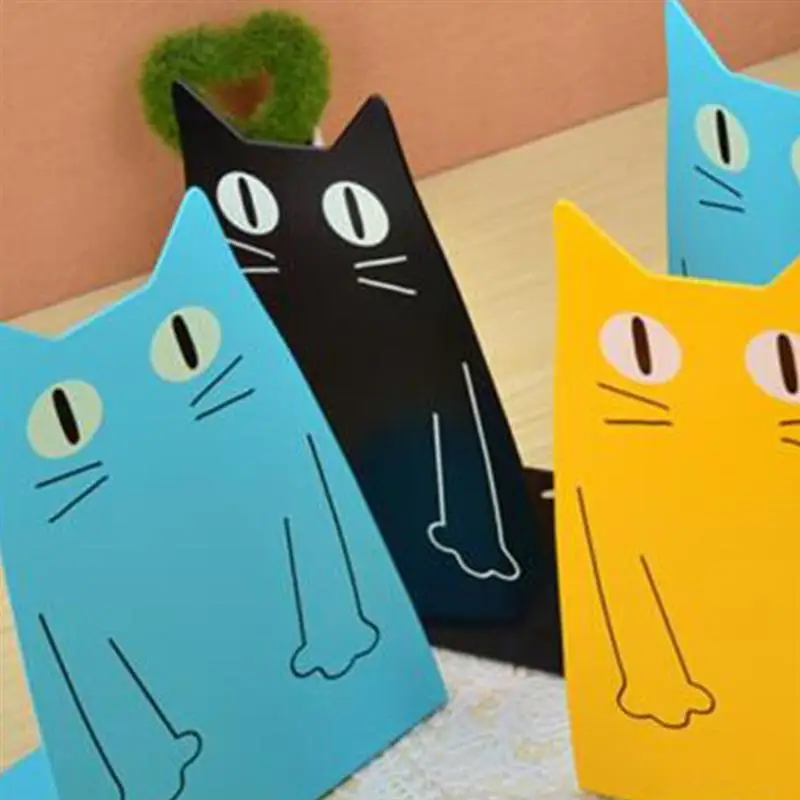 1 пара книжные концы с рисунком кота из мультфильма художественная металлическая книжная декоративная подставка книжный органайзер для дома и офиса