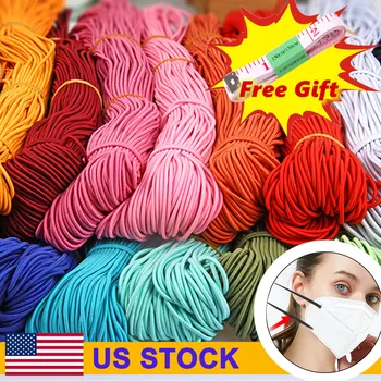 

100m Eco-Friendly Round Rubber Elastic Cord Stretch Elastic Bands Rope Jewelry Bracelets Making Garment Tag DIY Mask