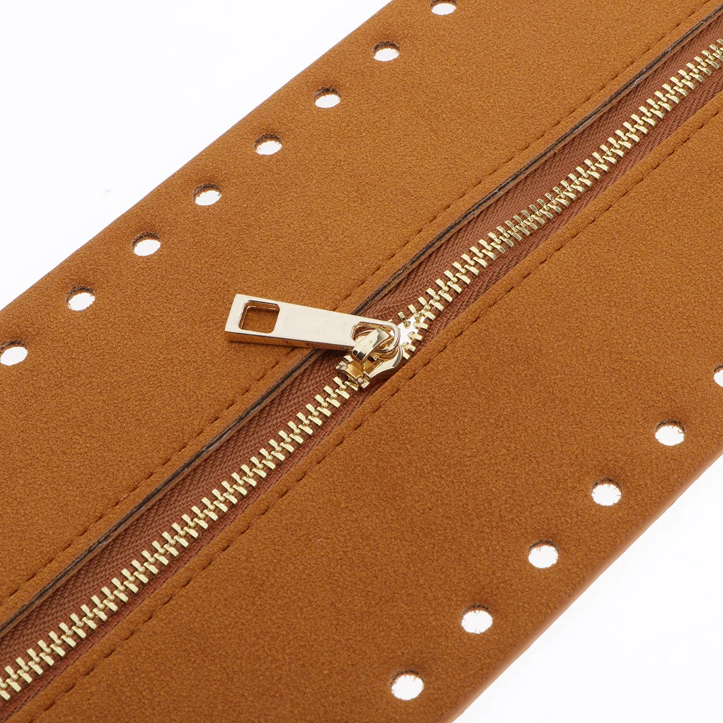 PU Leather Crochet Bag Bottom Zip Closure Cross Body Bag Making Supplies