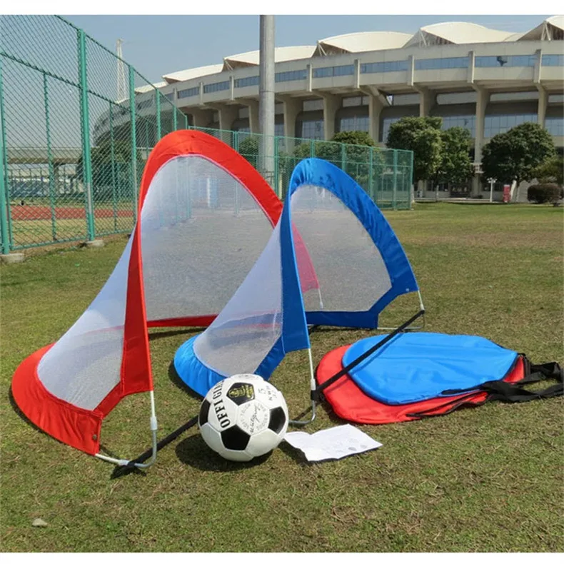 Спорт на открытом воздухе дети портативный складной футбол футбольные ворота с сеткой складной тренировочный цель защитная сетка дети