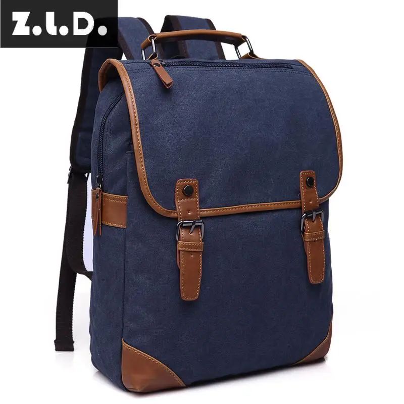 Z.L.D. Новая стильная мужская сумка Ретро мужской холщовый рюкзак большой емкости высококачественные студенческие сумки женские сумки Mochila Masculina - Цвет: photo color