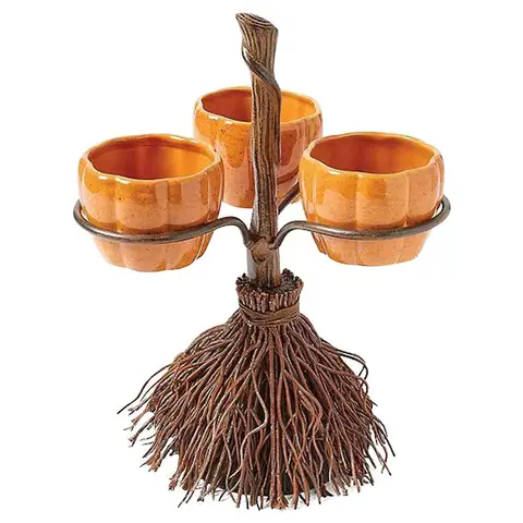 Halloween Pumpkin Snack Bowl Stand Resin Snack Serving Bowls With Holder Halloween Candy Bowl For Wedding Dinner Party
