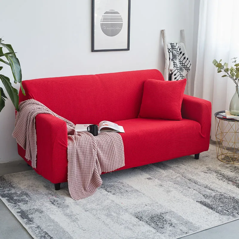 

Plush Sofa Cover Soft Solid Sectional Slipcovers Thicken stretch Couch Cover For Living Room One/Two/Three/Four seater Sofa Case