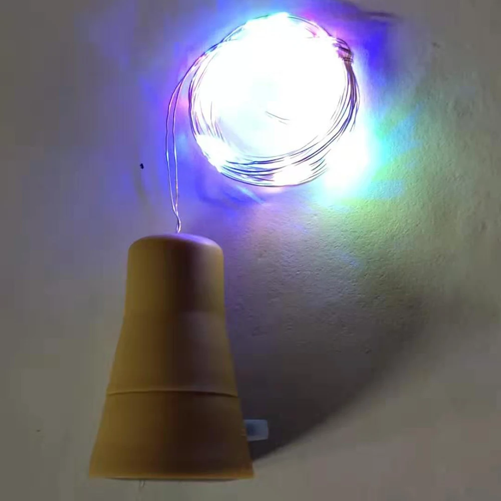 1 м/2 м Солнечная энергия светодиодный гирлянда DIY Сказочный инструмент для установки пробок в бутылки свет 10/20 светодиодный s гирлянда подвесные светильники для рождества Хэллоуин - Испускаемый цвет: Colored