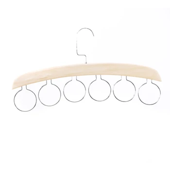 

5 Hole Ring Wooden Wardrobe Hanger Ring Tie Rack Hanger Belt Rack Scarf Storage Rack