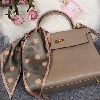 

2020 New Design Bag Scarf Women Twill Scarves For Ladies Silk Scarf Female Headband Skinny Neckerchief