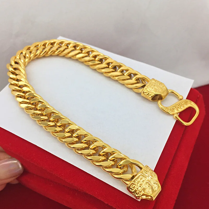 Buy Yellow Chimes Bracelet for Men 18K Gold Plated Wrist Curb Chain Link  Bracelet for Men and Boys at Amazon.in