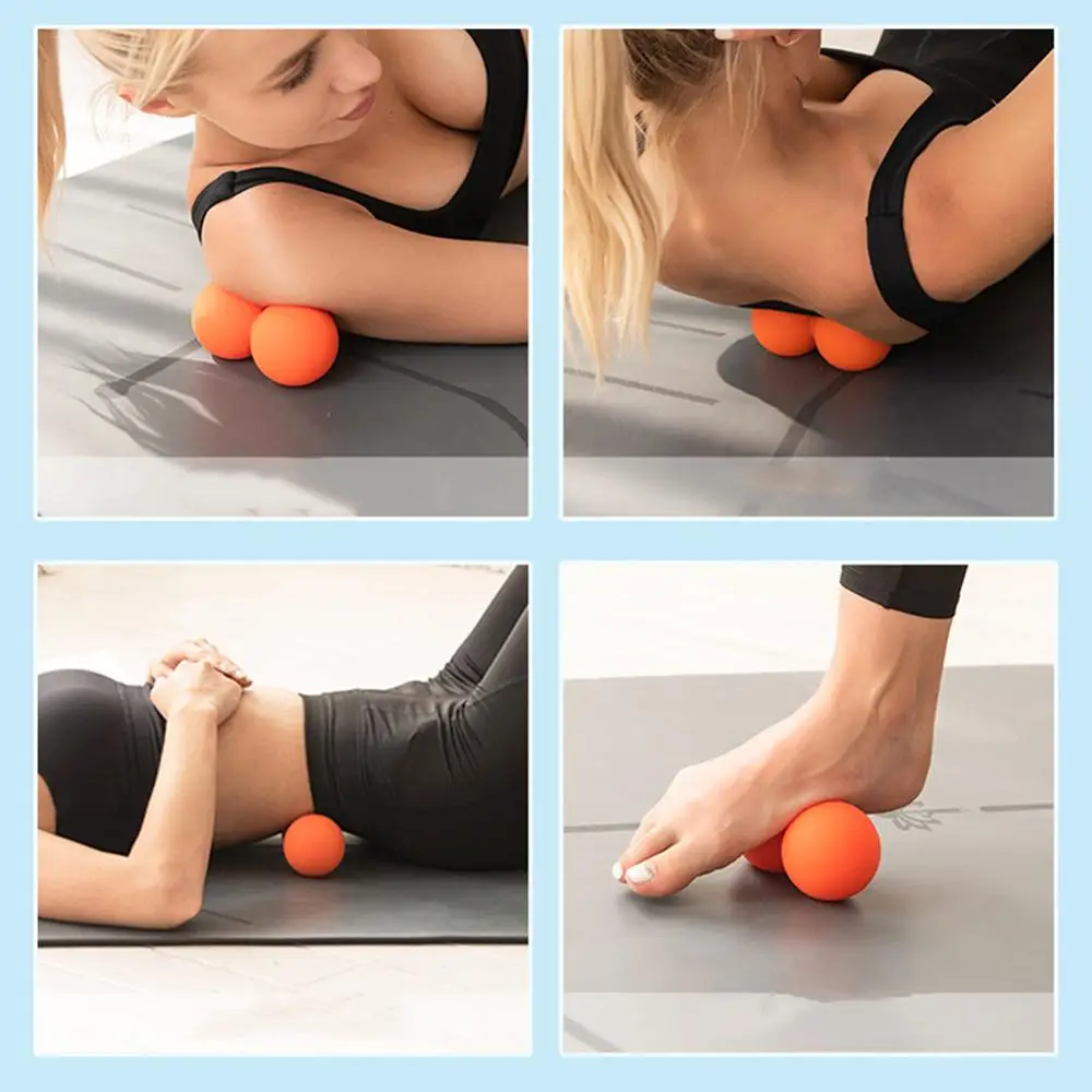 Yoga Hockey Fascial Massage Ball, TPE Peanut, Fitness Ball for Foot Back, Arm Muscle Relax, Stress Relief, Home Exercise Workout