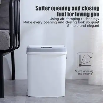 

15L Automatic Touchless Intelligent induction Motion Sensor Kitchen Trash Can Wide Opening Sensor Eco-friendly Waste Garbage Bin