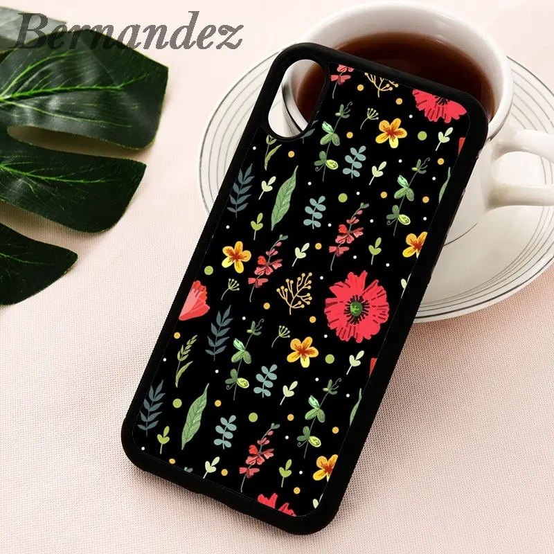 Bernandez Decorative bright summer pattern with flowers phone case for iPhone 5 5S 6 6S 7 8 plus X Xs 11 12 Mini Pro Max XR | Мобильные