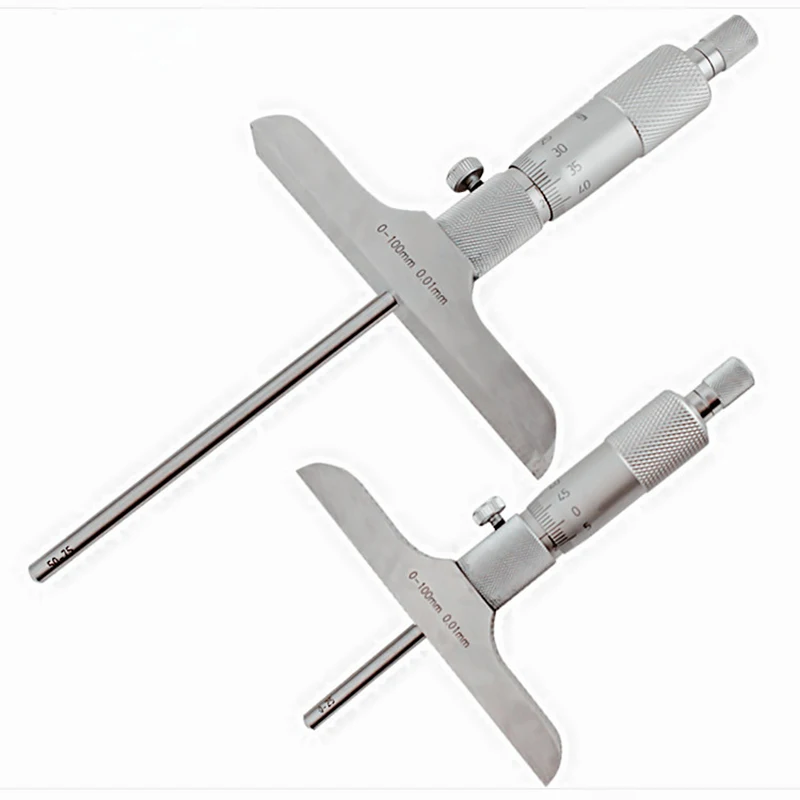 Depth Micrometer Gauge Set – 0–25mm, 50mm, 100mm, 150mm & 200mm Precision Depth Measurement Tool with Interchangeable Rods 2