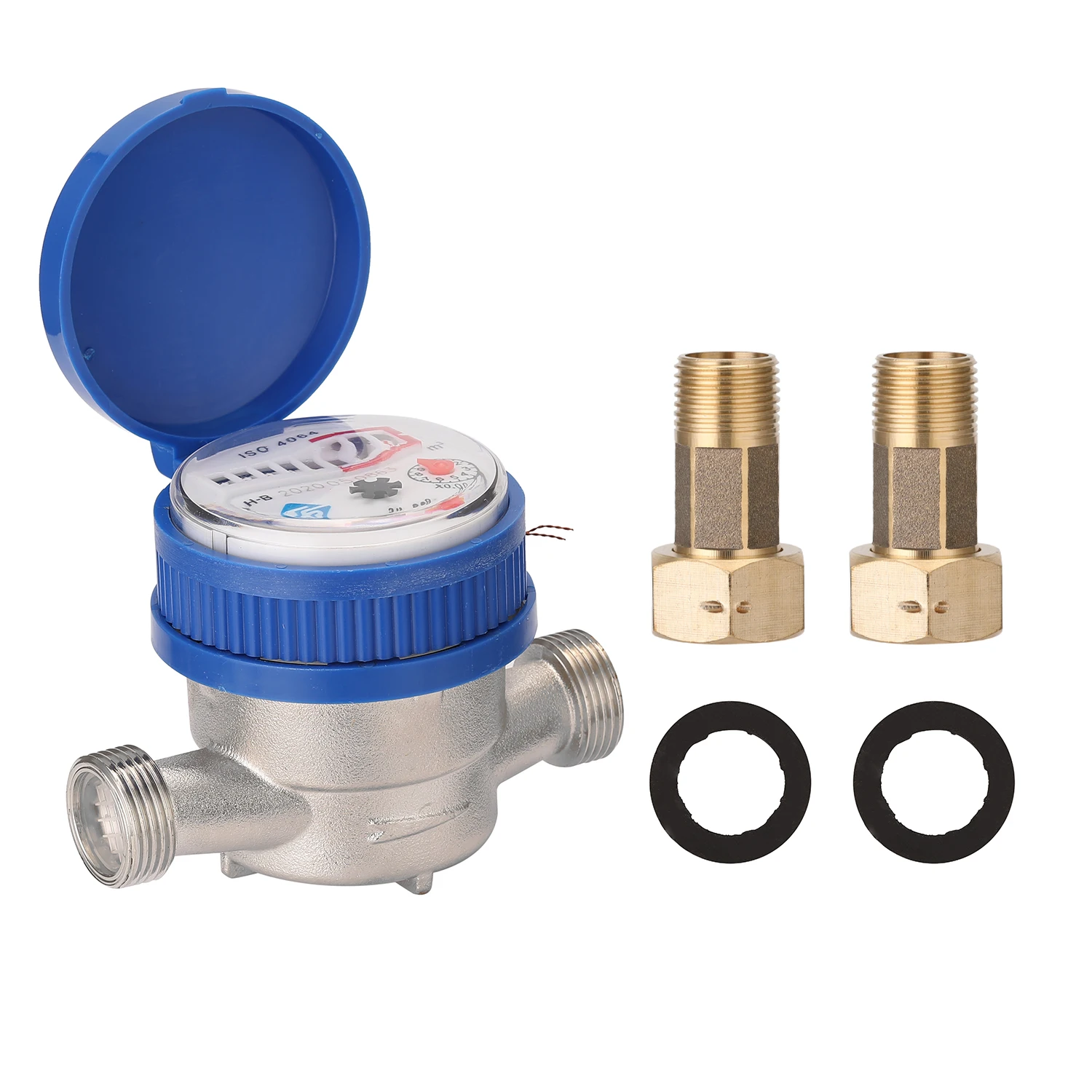Household 15mm 1/2" Intelligent Water Meter Mechanical Rotor Type Cold Water Meter Pointer Digital Combination Meters