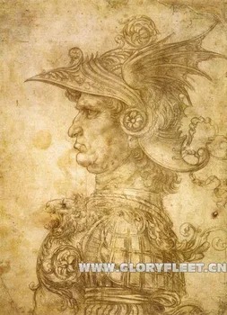 

Da Vinci manuscript Vintage Warrior Painting Pure cotton Canvas Wall Art Picture Home Decoration Living Room Canvas Print