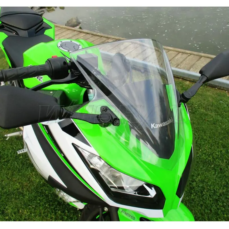 Мотоцикл двойной пузырь лобовое стекло ветер экран для 2013 Kawasaki Ninja 300 300R EX300 EX A B черный Иридиум