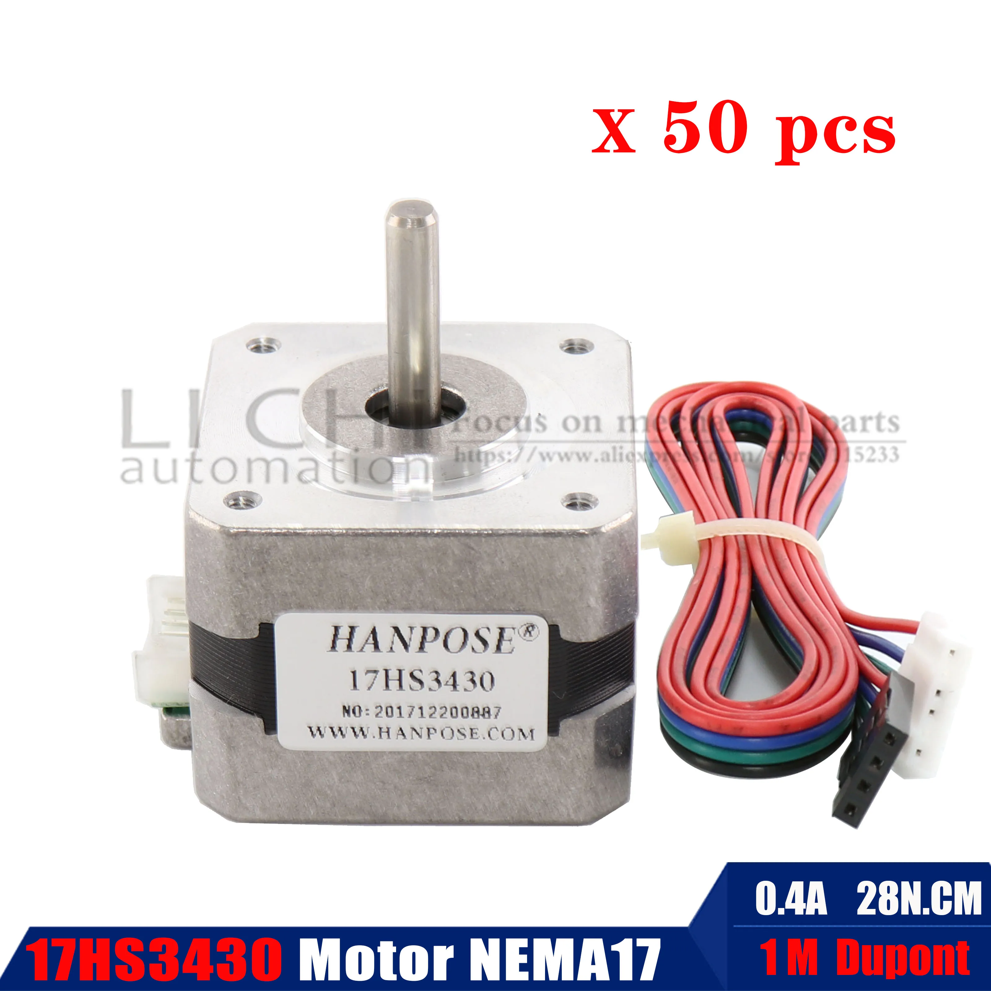 50 шт. 0.4A 3430 Nema17 шаговый двигатель 42BYGHmotor для 3d принтера шаговый двигатель для ЧПУ XYZ 3d принтер мотор