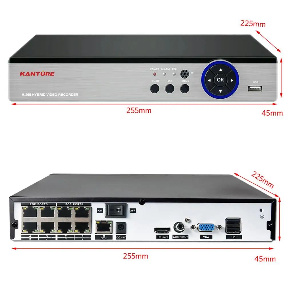 KANTURE H.265+ 8CH 5MP POE NVR система аудио запись 5MP Водонепроницаемая камера безопасности для улицы POE ip-камера система видеонаблюдения