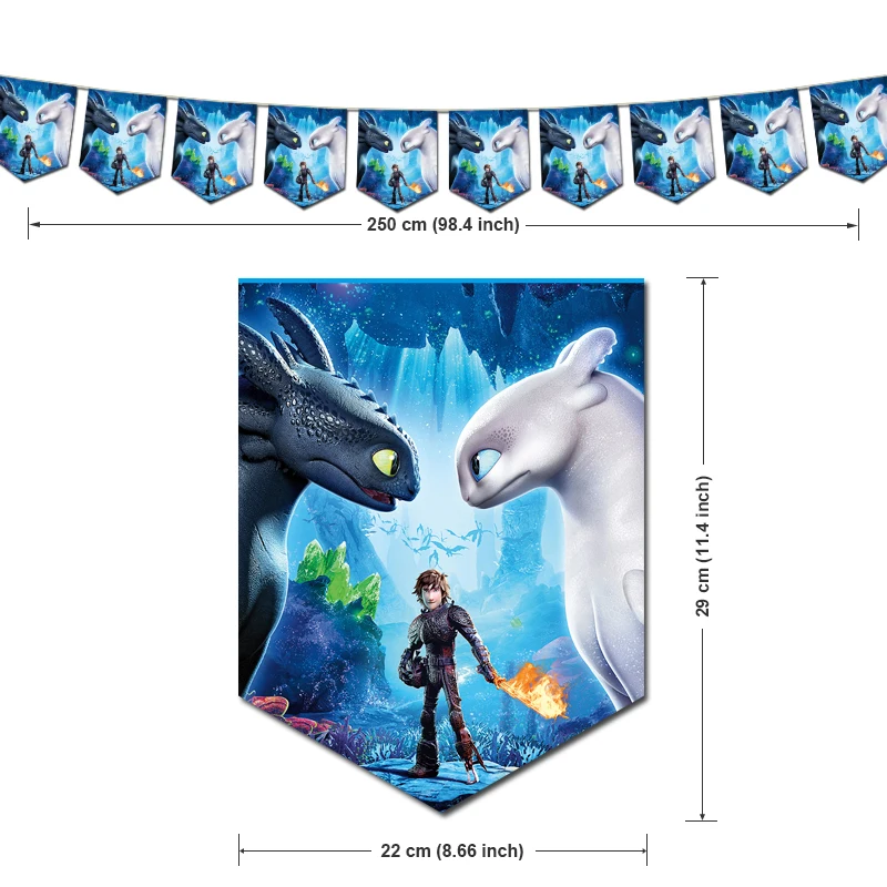 Как приручить дракона День Рождения украшения Беззубик тематический плакат чашки