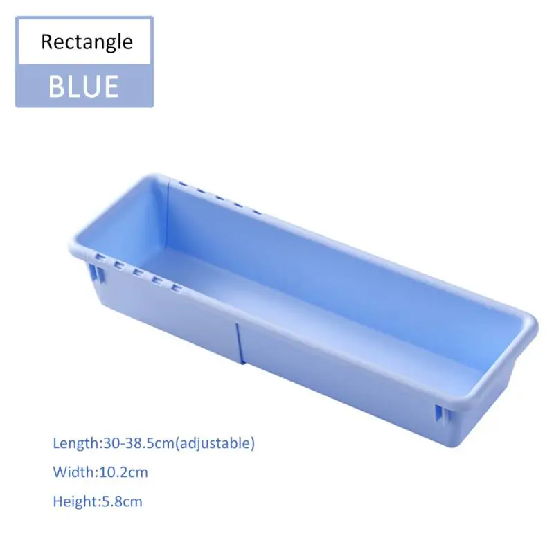 Blue 3 Home Telescopic Storage Box Cosmetic Organizer Make Up Organizer Plastic Box Household Drawer Organizer Storage Organizer Box - Цвет: Blue 3