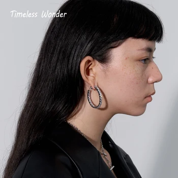 

Timeless Wonder Crystal Zirconia CC Through Drop Earrings Women Jewelry Punk Boho Top Party Designer Hip Hop Ins Rare Gift 3992