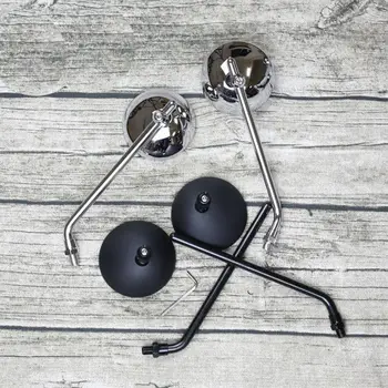 

Motorcycle Vintage Round Mirror Rear Positive thread 10mm Long arm Round High strength engineering plastics definition rearview