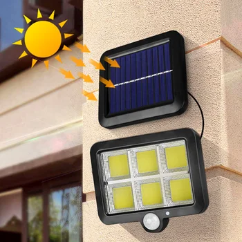 

Pathway Driveway PIR Motion Sensor Solar Wall Light 120COB LED Outdoor Garden Street Yard Modern Super Bright 3 Modes Courtyard