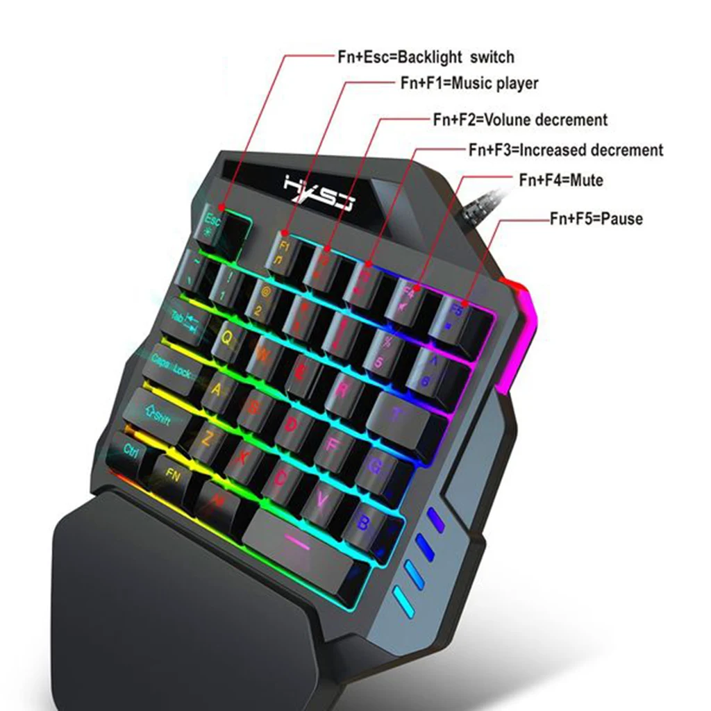 35 Keys One Hand Keyboard Ergonomic Gaming Single Hand Keyboard PC Gamer Dedicated Game Mechanical Feel Game Keyboard