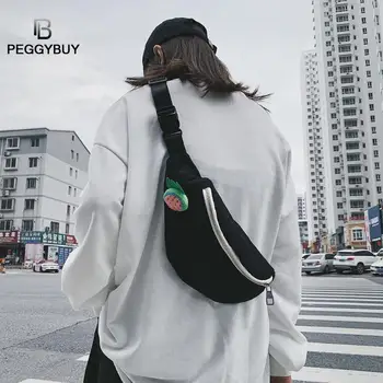 

Canvas Chest Bag Cartoon Cute Fanny Waist Belt Pack Shoulder Crossbody Bags Purse Waist Bag Chest Phone Pouch rinonera