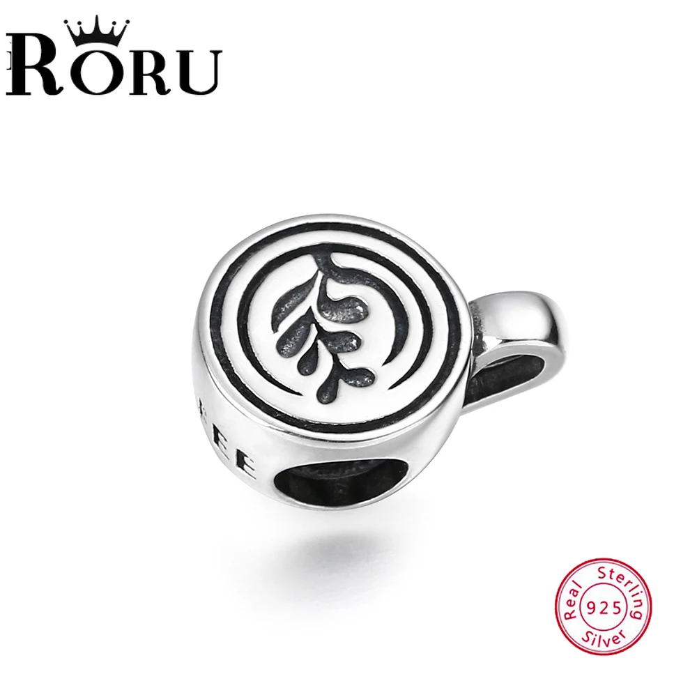 

Coffee Cup Metal Beads for Women Charm Bracelet 925 Sterling Silver Fashion Charms Jewelry