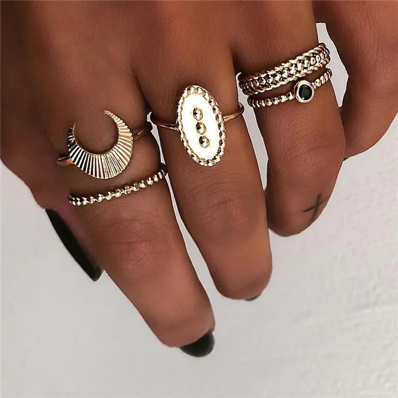 LETAPI, простые женские кольца, Подсолнух, кристалл, узор, кастет, Золотое кольцо, набор, модные женские обручальные вечерние ювелирные изделия - Цвет основного камня: 15096